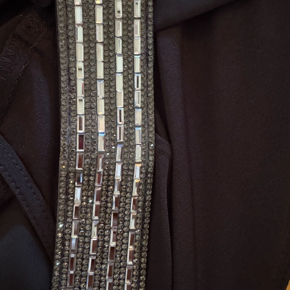 Beaded cold shoulder Dress 3/4 Sleeve Embellished Cape Sheath Dress L Petite MSK - Picture 6 of 10